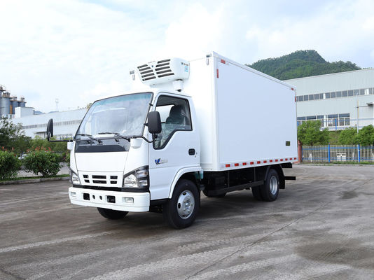 QINGLING ISUZU KV100 100P Koeltruck Voor Voedsel Vlees Vissen Transport NKR Vriesmachine 5 Tonnen THERMO KING RV380 Koeling