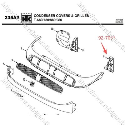 THERMO KING schelpbeugel 927031/92-7031 beschikbaar voor T-600M T-800M T-1000M T-680Pro T-880Pro T-1080Pro aftermarket onderdelen