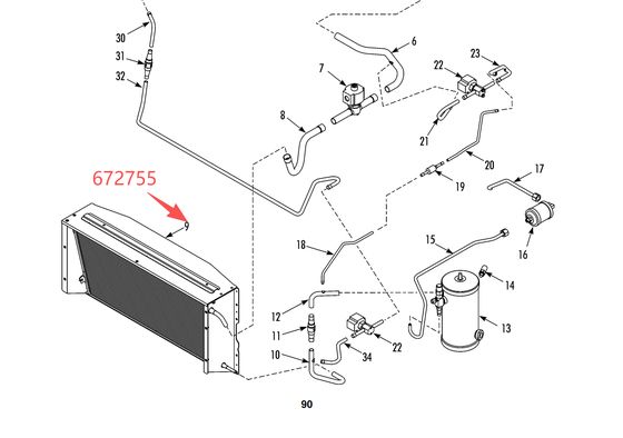 672755/ 3E72260G01 SPOEL - Condensor/Radiateur THERMO KING T-serie units T-600M T-800M T-1000M T-680Pro T-880Pro T-1080PRO aftermarket onderdelen