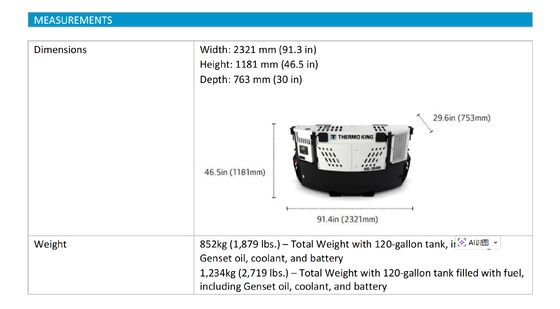 SG3500 THERMO KING dieselmotor scheepsgenerator container koeling eenheid elektrische stroomvoorziening opmerkelijk brandstofverbruik gemaakt in China fabriek