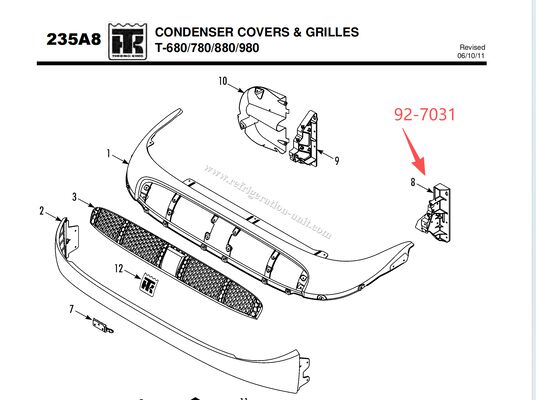 927031/92-7031 THERMO KING shell bracket beschikbaar voor T-600M T-800M T-780PRO T-780E T-680Pro T-880Pro T-980Pro dekking ondersteuning