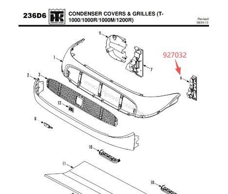 927032 92-7032 BRACKET - spoel (motorzijde), ((T1000R/T1000M/T1200R) dekkingsteun